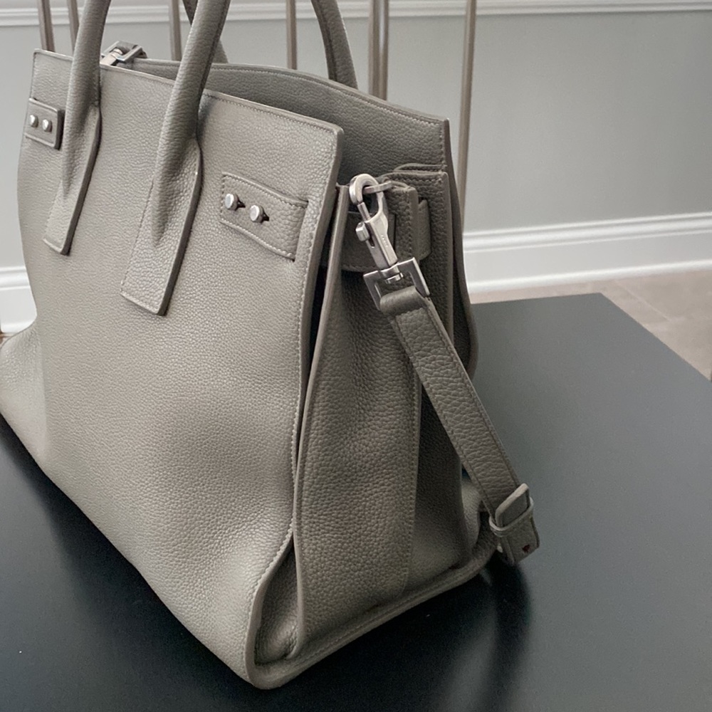 SAINT LAURENT Med Sac de Jour Grained Leather Tot - Picture 7 of 11